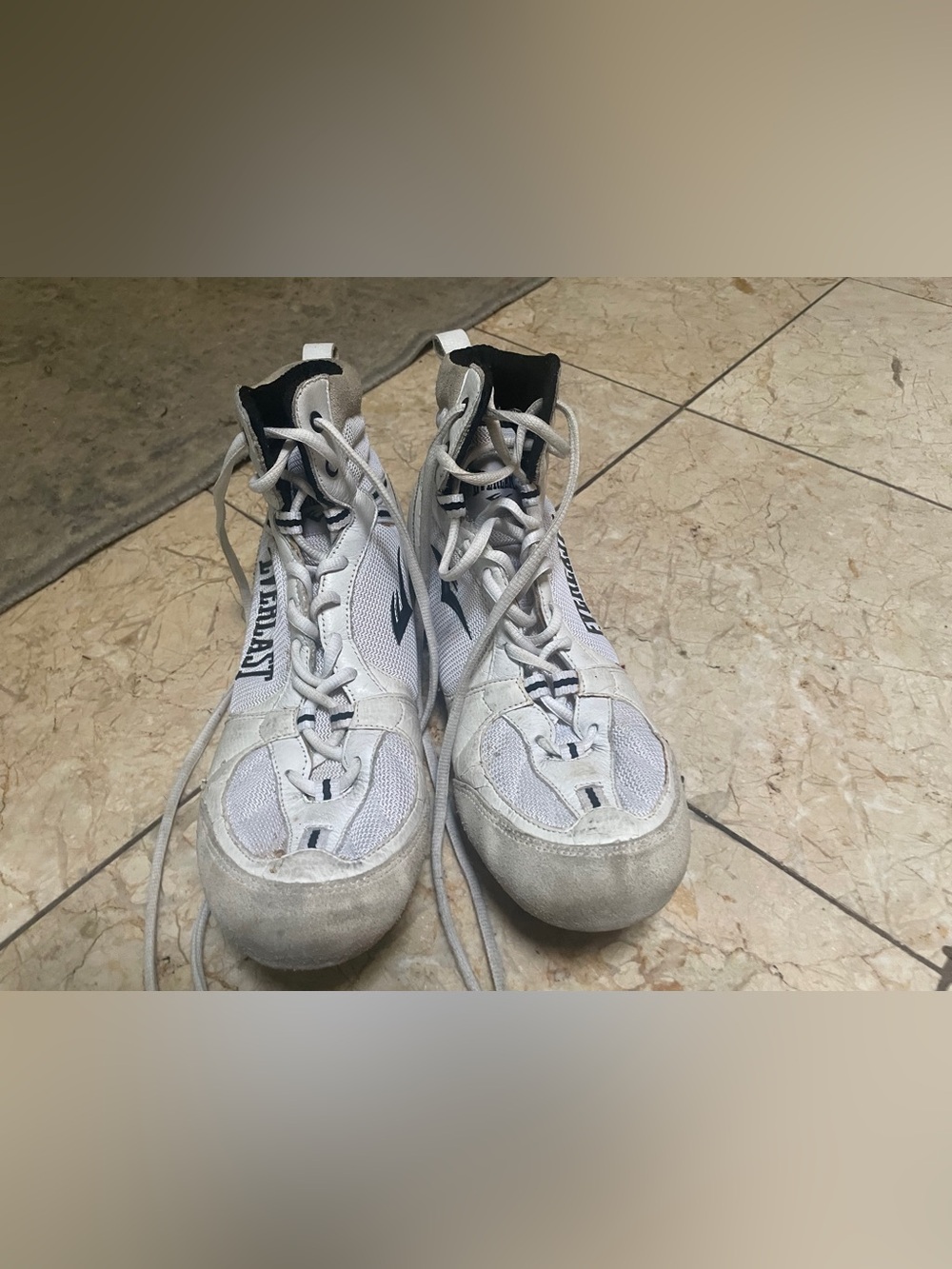 Everlast Men’s White and Black High-Top Boxing Training Sneakers Size 11